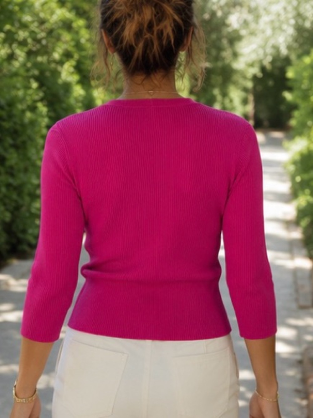 Lauren Ralph Lauren Made in Hong Kong Vintage Pink Cardigan M - Picture 14 of 14